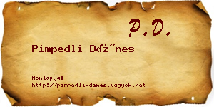 Pimpedli Dénes névjegykártya